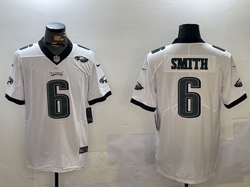Men Philadelphia Eagles #6 Smith White Second generation 2024 Nike Limited NFL Jersey style 2->philadelphia eagles->NFL Jersey